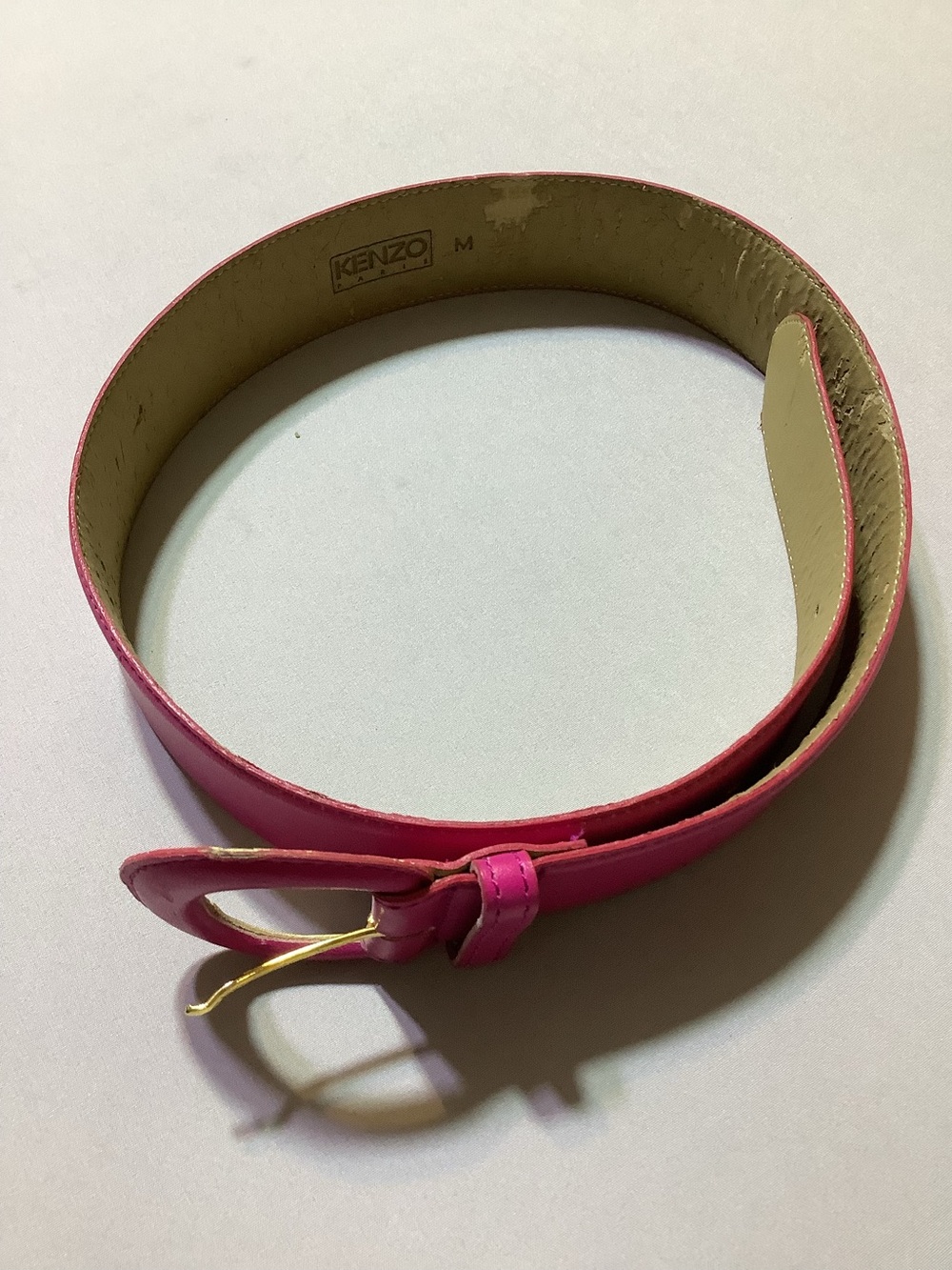 Vintage KENZO Pink Leather Women's Belt size Medium
